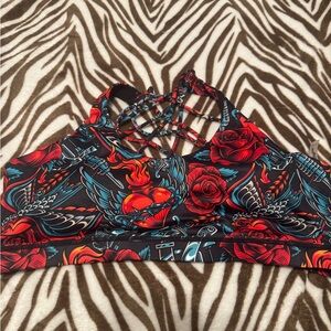 Vibrant Tattoo Print Sports Bra CVG • LIKE NEW CONDITION